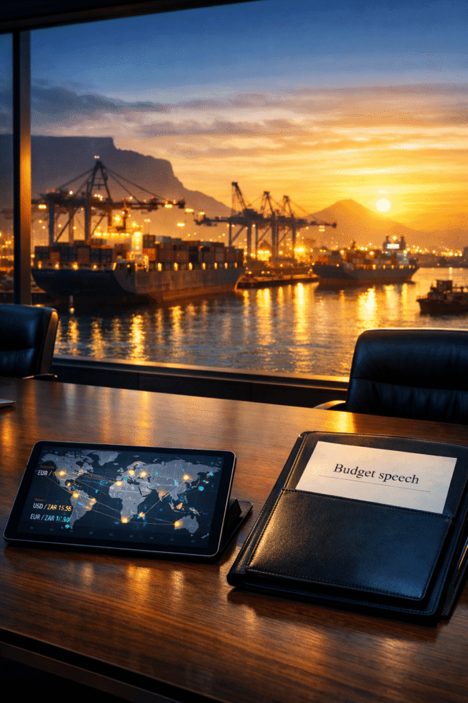 Budget speech, rand, gold, Trump, tariffs